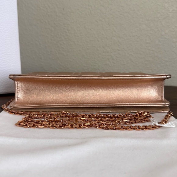 DIOR LADY DIOR Limited Edition Metallic Cannage Lambkin Crossbody Bag Rose Gold - Picture 7 of 8